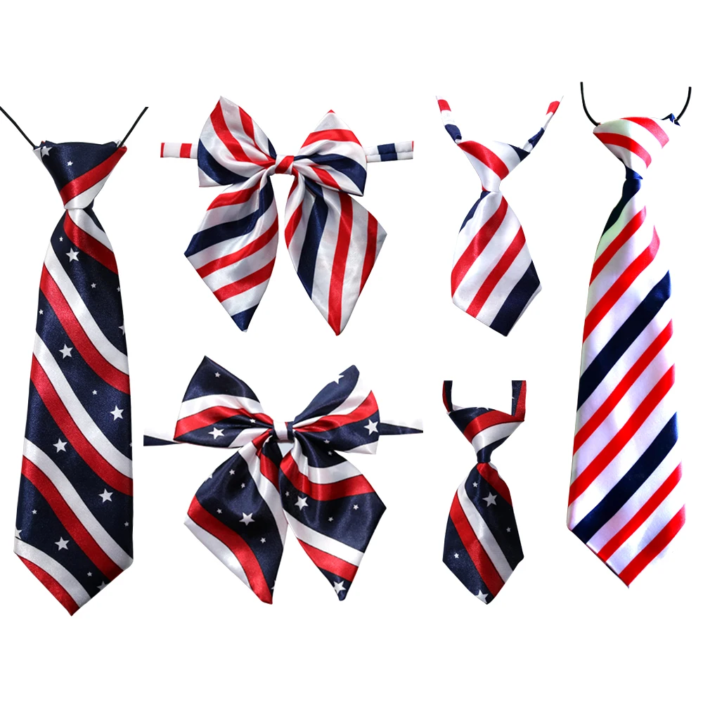 

60pcs Pet Dog Bow Tie 4th of July/July 4th Adjustable Dog Bow Tie&Neck Tie Collar Pet Grooming Accessory Pet Supplies