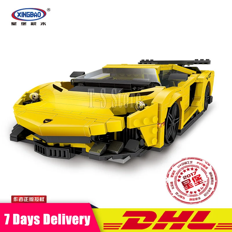 

DHL XingBao 03008 Creative MOC Technic Series The Yellow Flash Racing Car Set Educational Building Blocks Bricks Model Toys