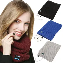 Беспроводной Bluetooth V3.0 мягкий шарф шейный платок зимний вязаный дизайн смарт шарф гарнитура наушники Динамик микрофон