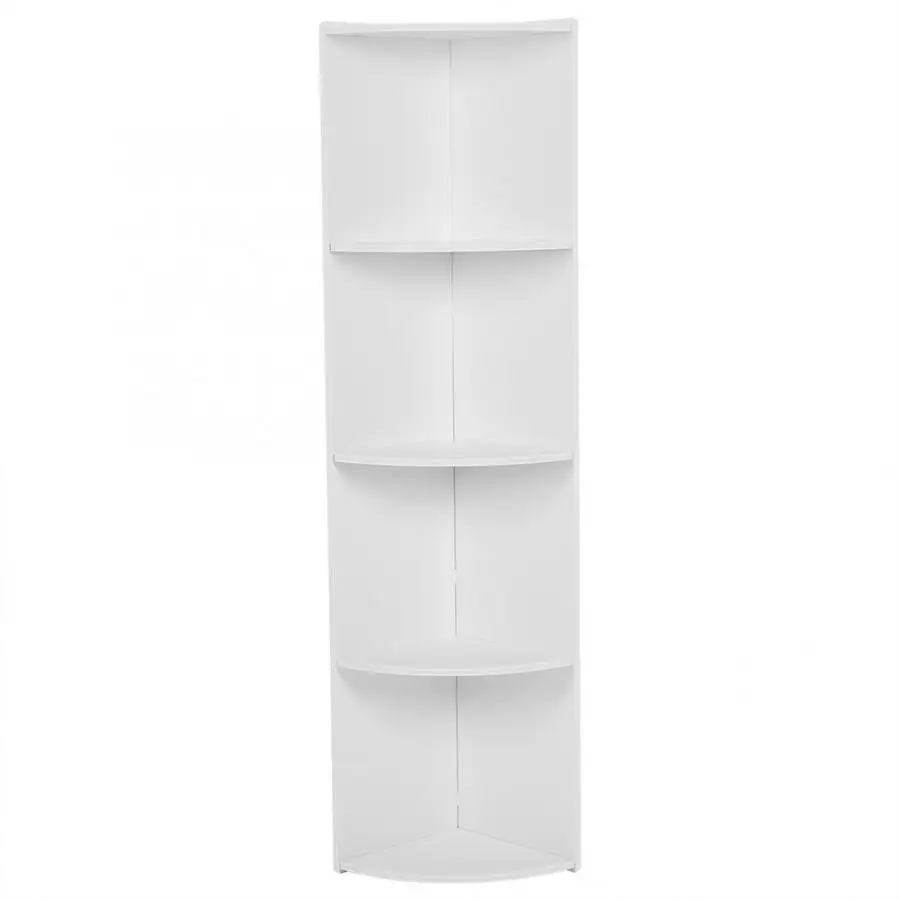 

4-Tier White Bookcases Bookshelf Standing Storage Rack Corner Storage Shelf Bookcase Cabinet Simple Locker
