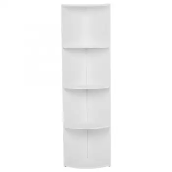 

4-Tier White Bookcases Bookshelf Standing Storage Rack Corner Storage Shelf Bookcase Cabinet Simple Locker