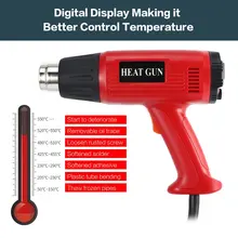 987 2000 Вт UK Plug ЖК-дисплей промышленный электрический пистолет горячего воздуха терморегулятор тепловые пистолеты термоусадочная упаковка тепловой электроинструмент