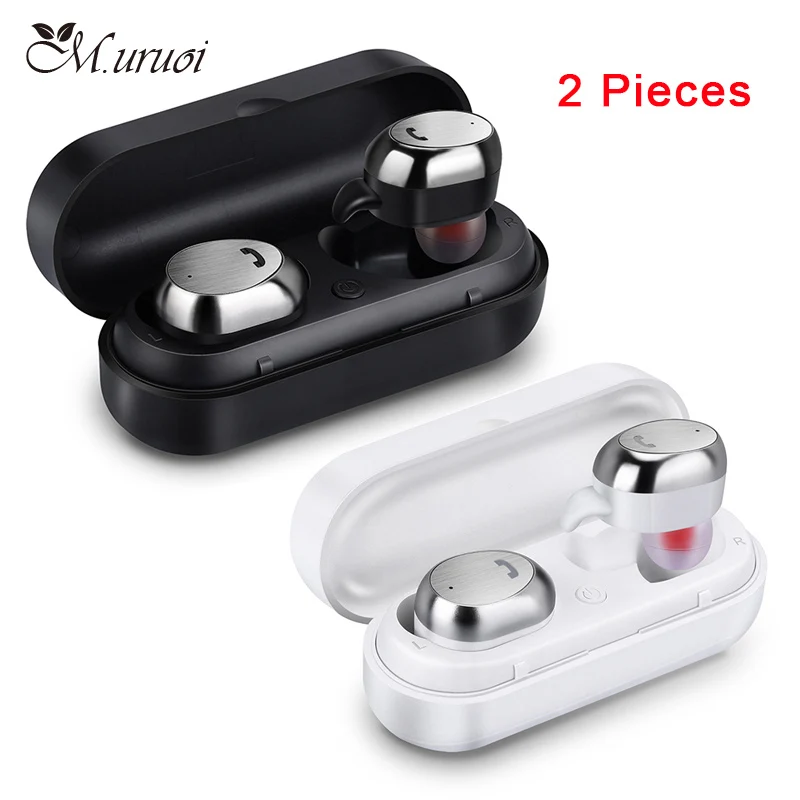 

M.uruoi 1 Combo (2 pieces) Mini Wireless Earbuds With Charge Box Bluetooth 4.2 Earphone Stereo Headset With Mic For Mobile Phone