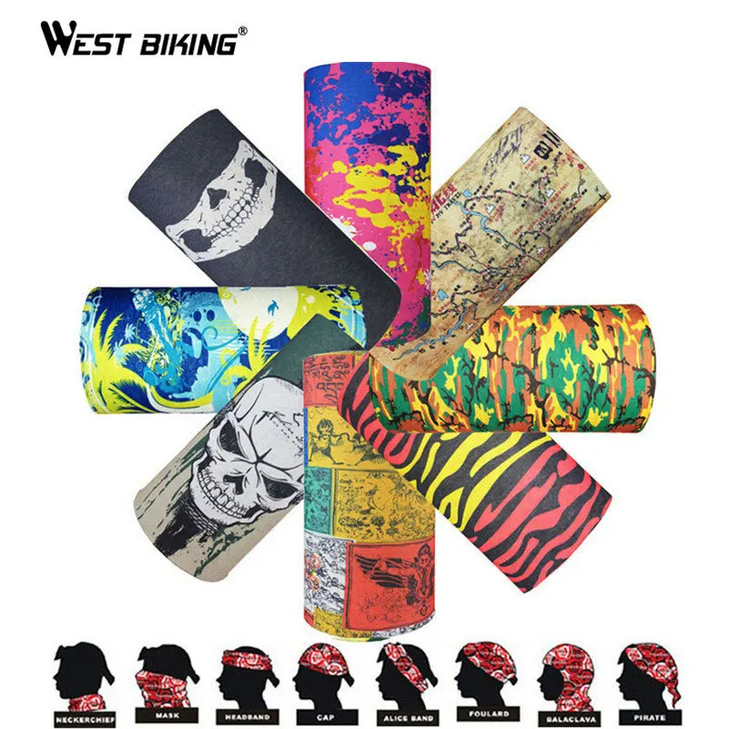 

WEST BIKING Sports Skull Wicking Seamless Cycling Bike Veil Bicycle Riding Head Scarf Face Masks Camping Bandana Hiking Scarve