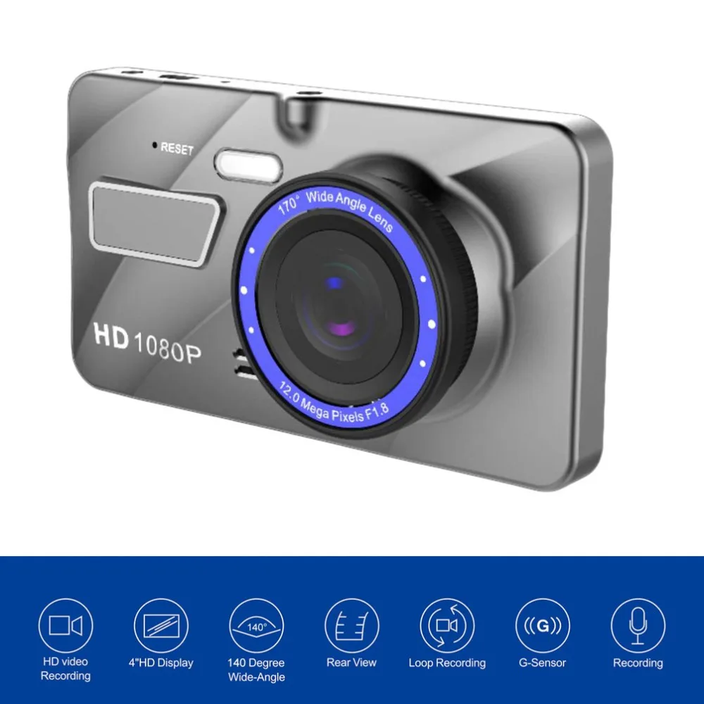 

A10 Full HD 1080P Dual Lens Vehicle Black Box Car DVR 4 Inch 170 Degree View Wide Angle Loop Recording Motion Detection Top Sale