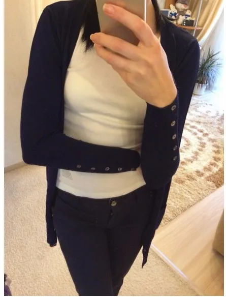 2017 الخريف أزياء الربيع ZA المرأة سترة الخامس الرقبة زر من الصدف محبوك سترة ladies'Cardigan CandyColor XL سترة تريكو