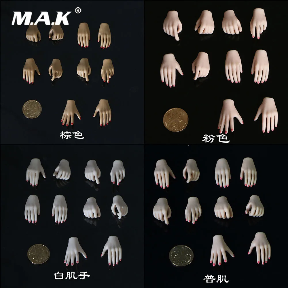 

1/6 Scale Female Figure Accessory Replaceable Hand Type Suntan/Pale/Normal/Brown/Black/Pink Skin Model for JODOLL PHICEN Body