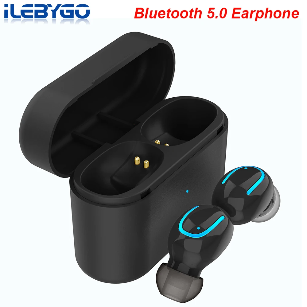 

New Ilebygo TWS Headset Ture Wireless Earphones Q32 Bluetooth 5.0 Headset With Mic Mini Bluetooth Earbud Cordless Earphone