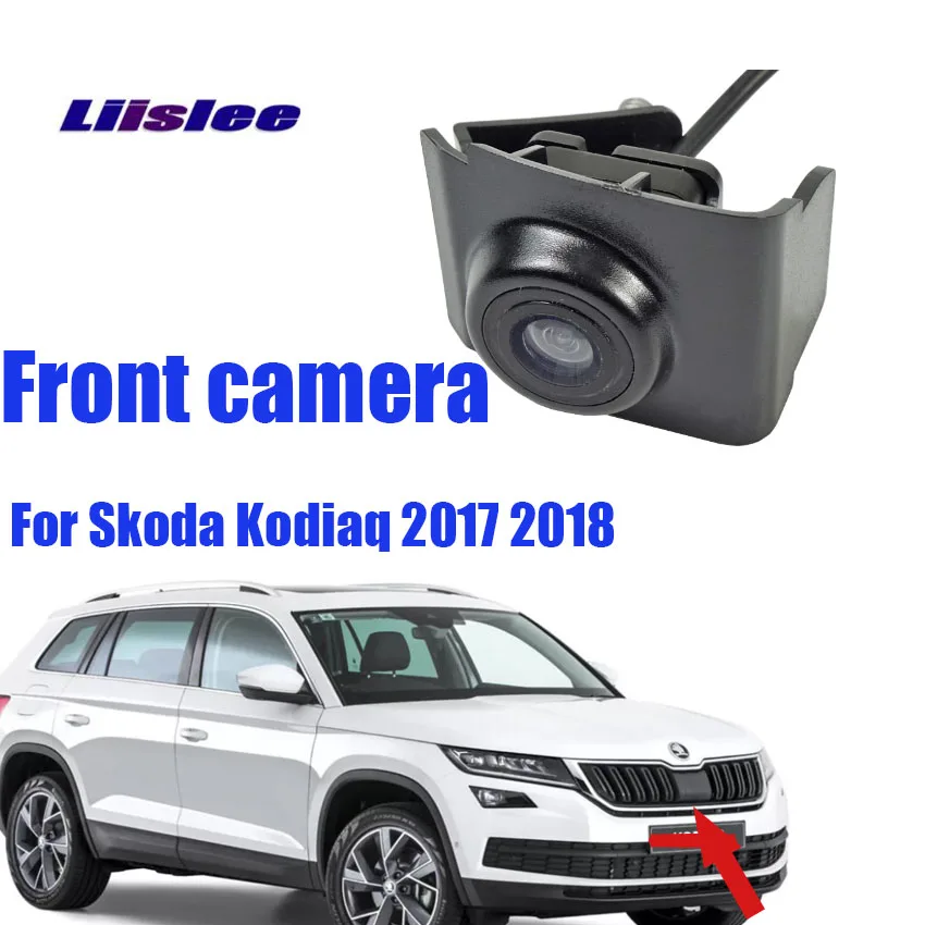LiisLee для Skoda Kodiaq 2018CCD Автомобильная камера переднего вида фронтальная камера ночного видения Водонепроницаемая