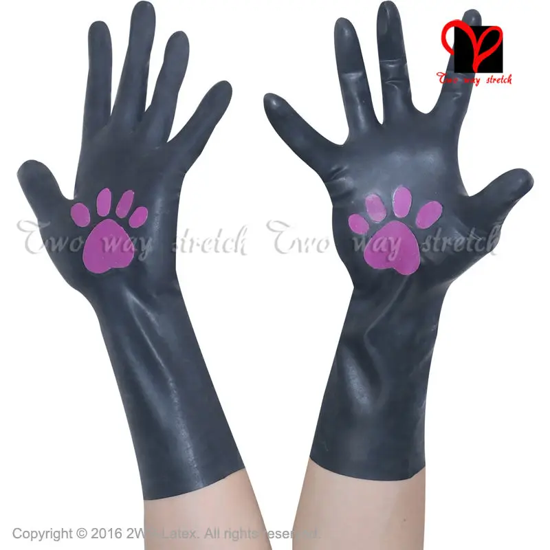 Сексуальные латексные короткие перчатки с кошачьими следами, резиновые латексные перчатки, длина запястья, рукавицы для вождения, пять пальцев, рукавицы, ручная ST-025