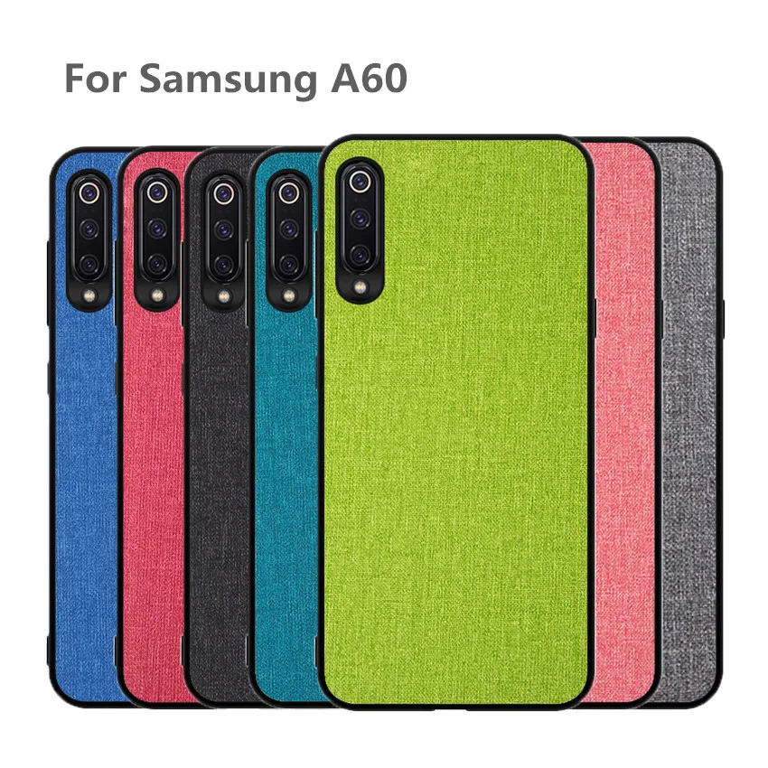 

For Samsung Galaxy A60 Case A 60 cloth Fabric soft Silicone shockproof back cover protective capas For For Samsung A60 cover