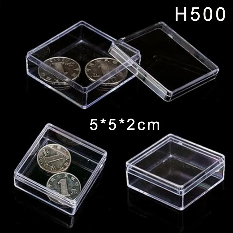 22 размера маленькие квадратные прозрачные PS пластиковые коробки для хранения для мини ювелирных изделий/бусин/поделок Чехол Контейнер дисплей упаковочная коробка - Цвет: H500 5x5x2cm