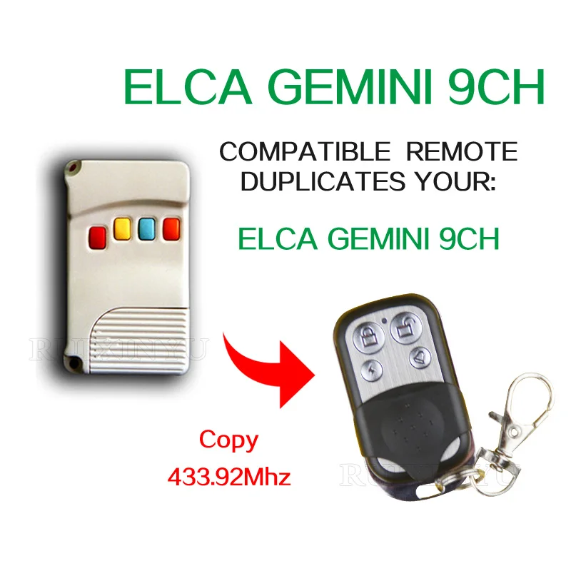 ELCA GEMINI 9CH Universal remote control fob replacement 433.92MHZ