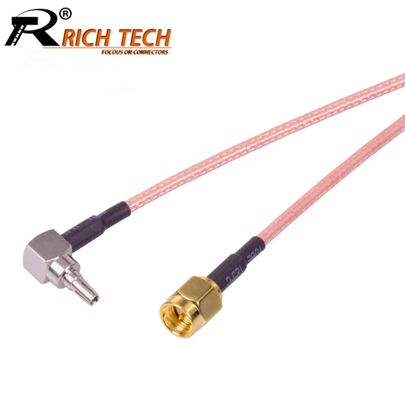 10 шт./лот правый угол CRC9 штекер для SMA Мужской Разъем RF коаксиальный кабель RG316 Pigtail