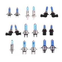 Super White Halogen Bulb 2pcs H1 H4 H7 9005 9006 9007 100W/55W 12V Quartz Glass Blue Car Headlight Lamp