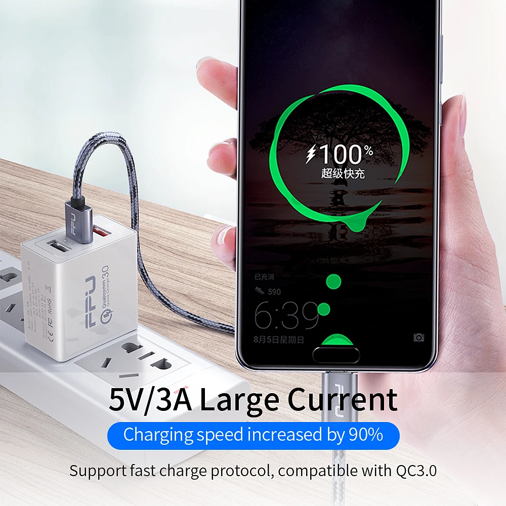 FPU usb type-C кабель для samsung huawei Xiaomi Redmi k20 pro USB C кабель для мобильного телефона Быстрая зарядка кабель для usb type-C шнур