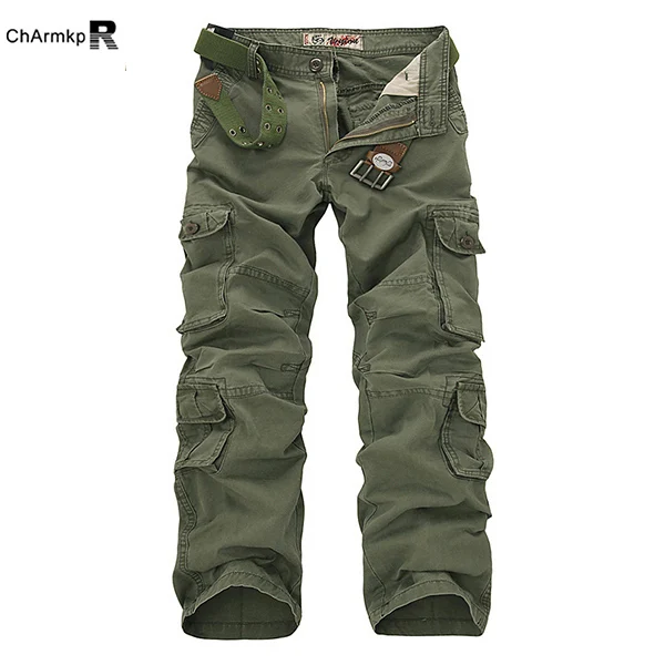 Outdooors Loose Large Size Cotton Multi Pockets Cargo Pants
