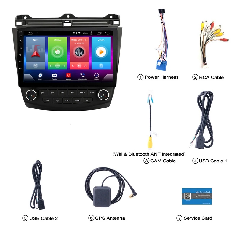 Excellent Car Android 8.1 Multimedia Player for Honda Accord 7 2003-2007 GPS Navigation Device bluetooth steering wheel control support 3