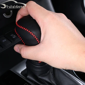

1pcs For toyota highlander 2015-2018 DIY cow leather Hand-stitched Car Gear Shift Knob Cover Automatic Car styling