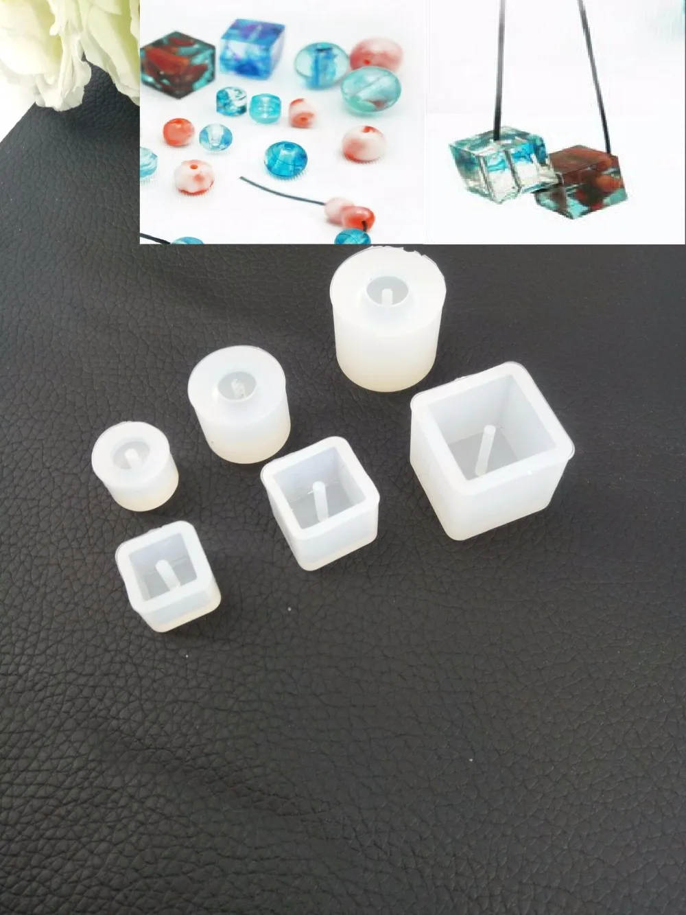 Diy Silicone Mold Transparent Necklace Beads Pendant With Hanging Hole