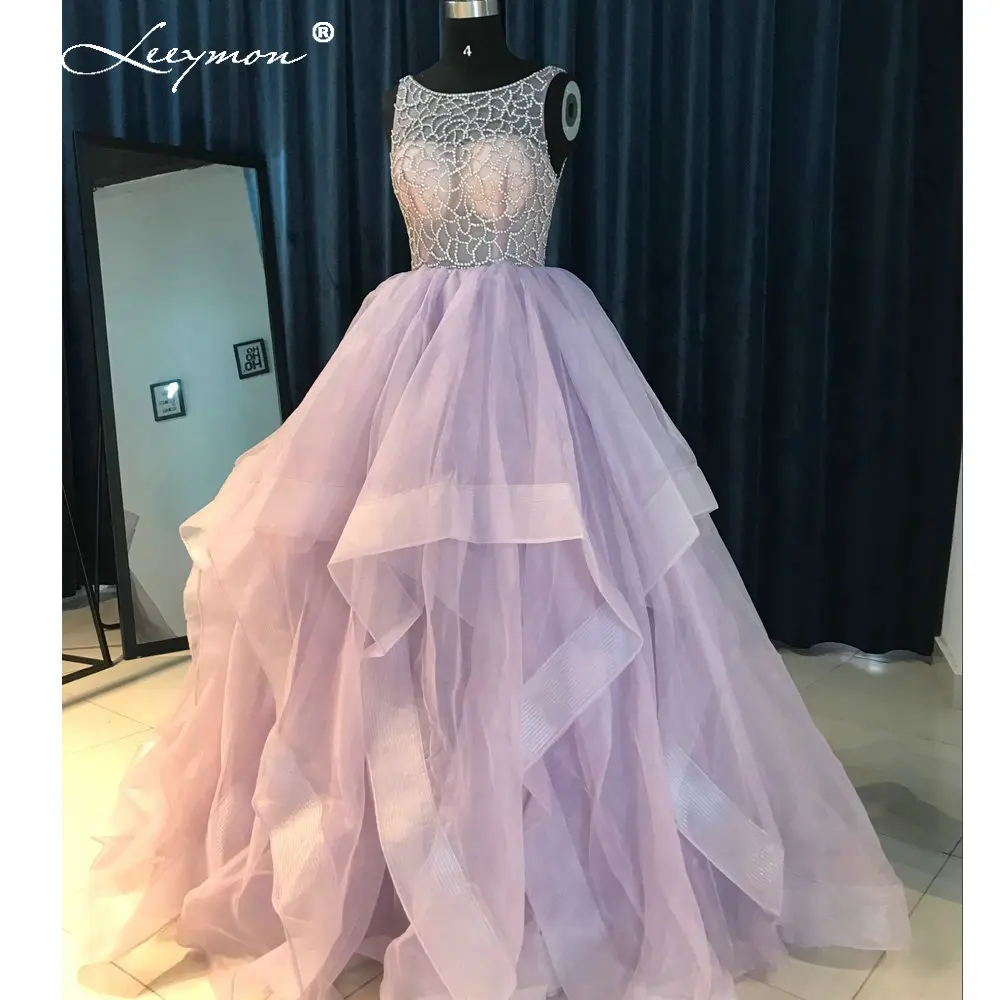

Leeymon Sexy Ball Gown Ruffles Evening Dress 2017 Backless Rhinstones diamonds Evening Gown Prom Dresses Vestido De Fiesta RE17