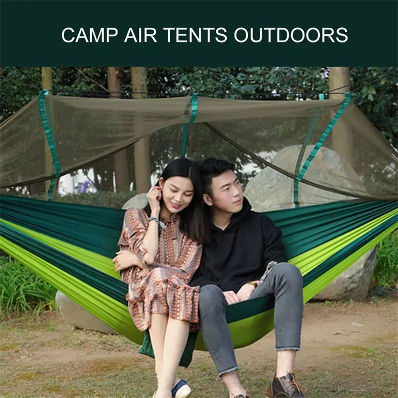 1-2 Person Outdoor Parachute Hammock Garden Camping Hanging Sleeping Bed Swing Portable Double Chair Hamac with Mosquito Net 1-2 Person Outdoor Parachute Hammock Garden Camping Hanging Sleeping Bed Swing Portable Double Chair Hamac with Mosquito Net