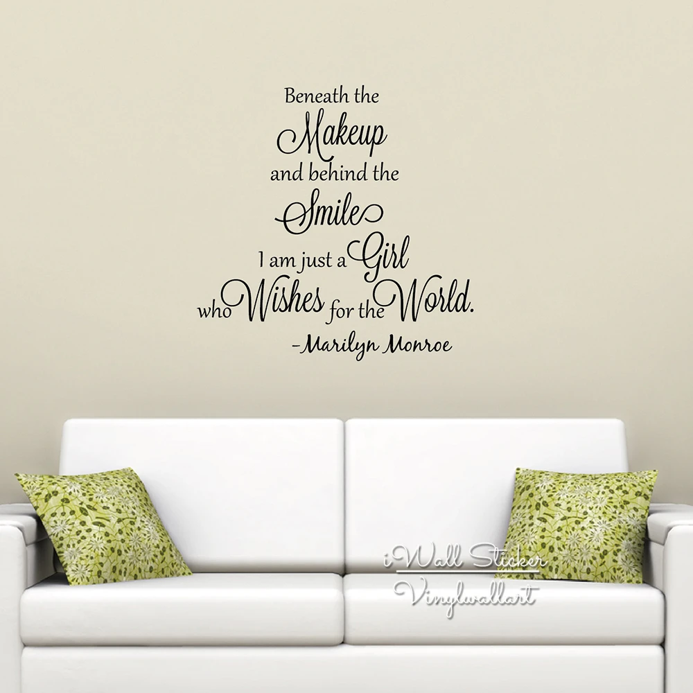 Us 17 99 Girls Quote Wall Sticker Inspirational Marilyn Monroe Quote Wall Decal Girls Room Wall Quotes Cut Vinyl Stickers Q134 In Wall Stickers From