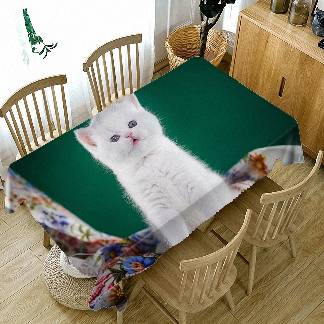 

Cute kitten high quality super three-dimensional 3D rural tablecloth bedside cabinet cover cloth tapestry banners wall decor