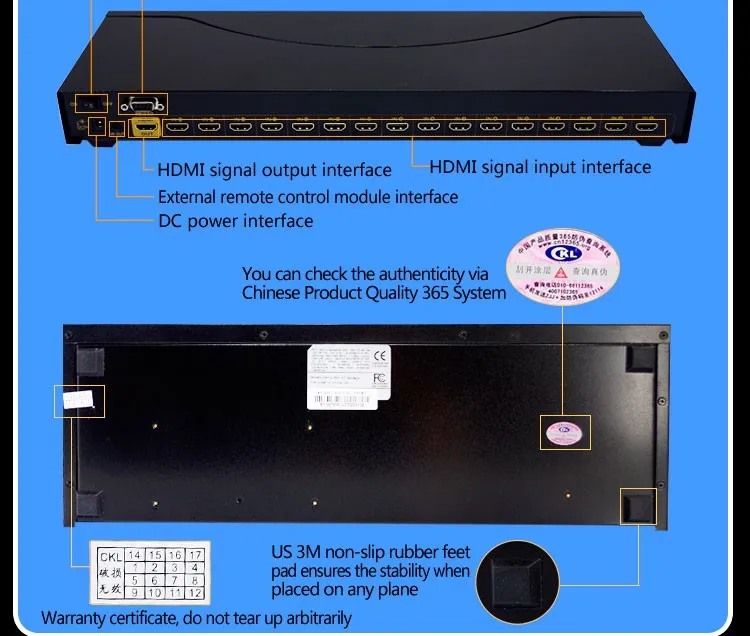 CKL 16 Порты и разъёмы Авто HDMI переключатель с пультом дистанционного управления 16 в 1 с ИК-пульт дистанционного управления RS232 Управление Поддержка 3D 1080 P EDID автоматическое обнаружение стоечный CKL-161H