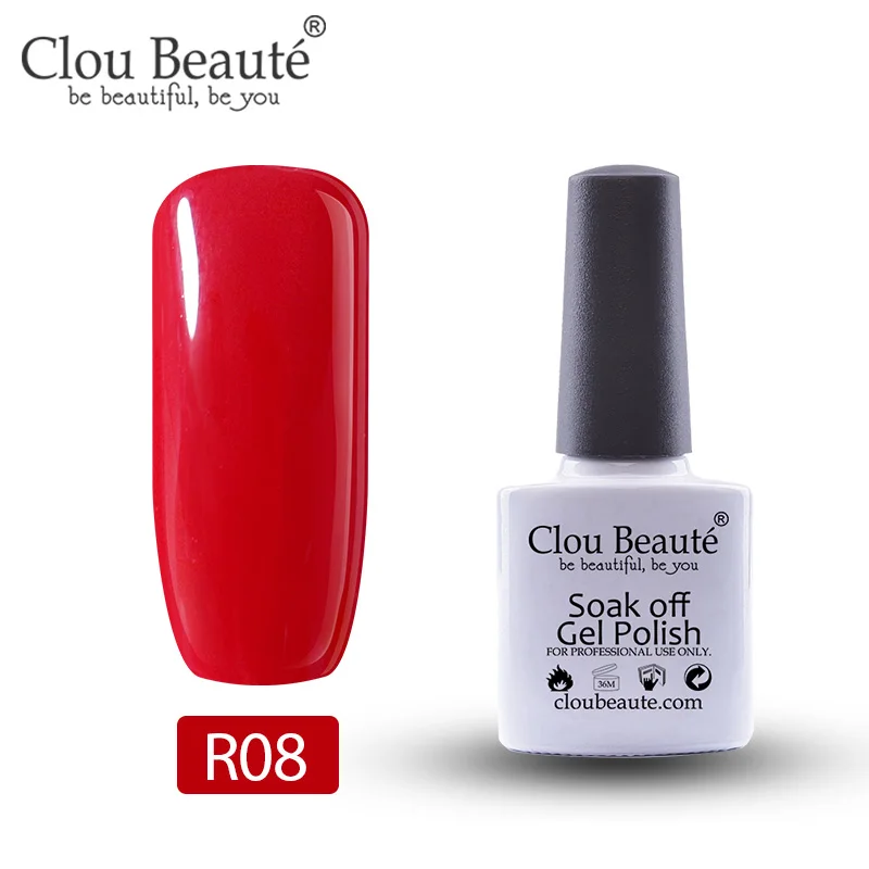 Гель-лак для ногтей Clou Beaute телесного розового и красного цвета, 10 мл, 55 цветов, Полупостоянный УФ-лак, Гель-лак для ногтей, впитывающий Гель-лак для ногтей - Цвет: R08