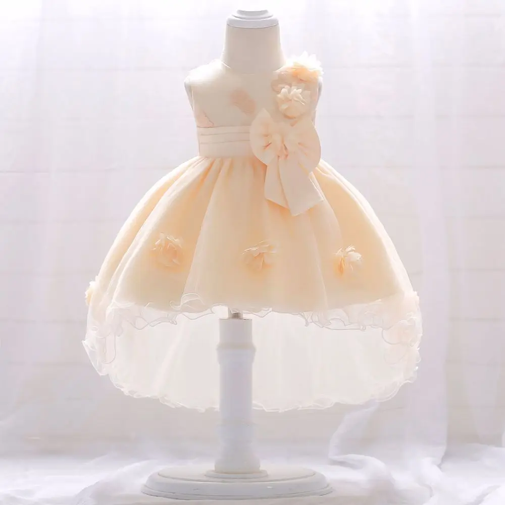 

2019 New Baby Princess Dress Bohemian Cute Flower Wedding Dress Infant Dress Children Trailing Dress