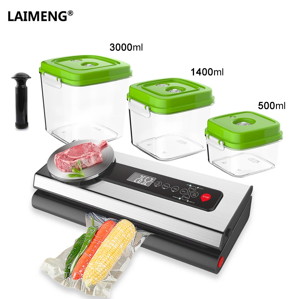 

LAIMENG Vacuum Sealer Machine With Food Grade Container Vacuum Bags Packaging For Vacuum Packer Packing For Baking Cooking S212