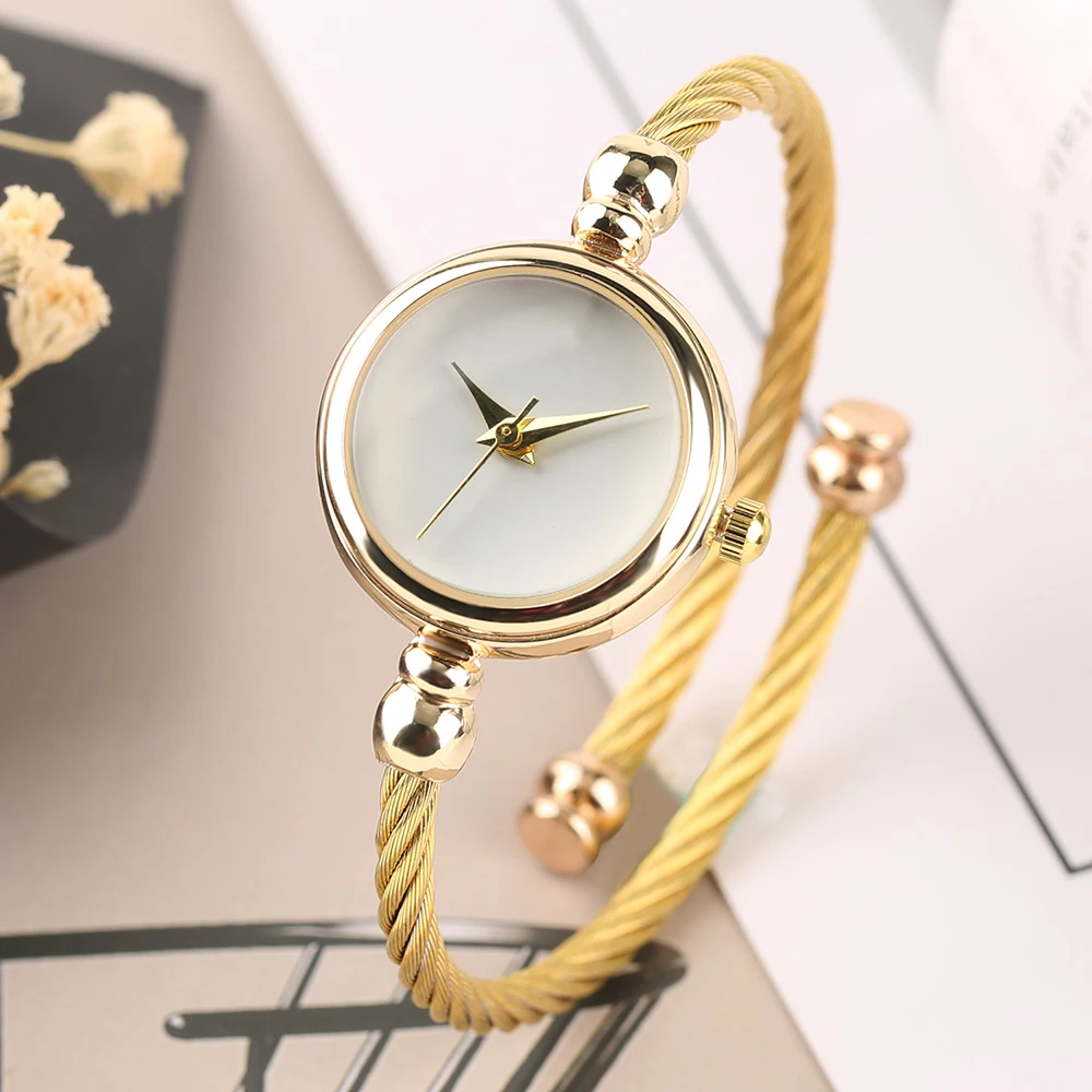 Роскошные женские часы-браслет для женщин золотой браслет часы модные минималистичные кварцевые часы Reloj Mujer