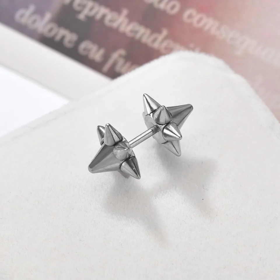 CC1002D Панковские серьги-гвоздики для мужчин из нержавеющей стали, гром ракеты, стрела, палец, крутые, предотвращают аллергию, золотые, черные, проколы, серьги - Окраска металла: CC1002D