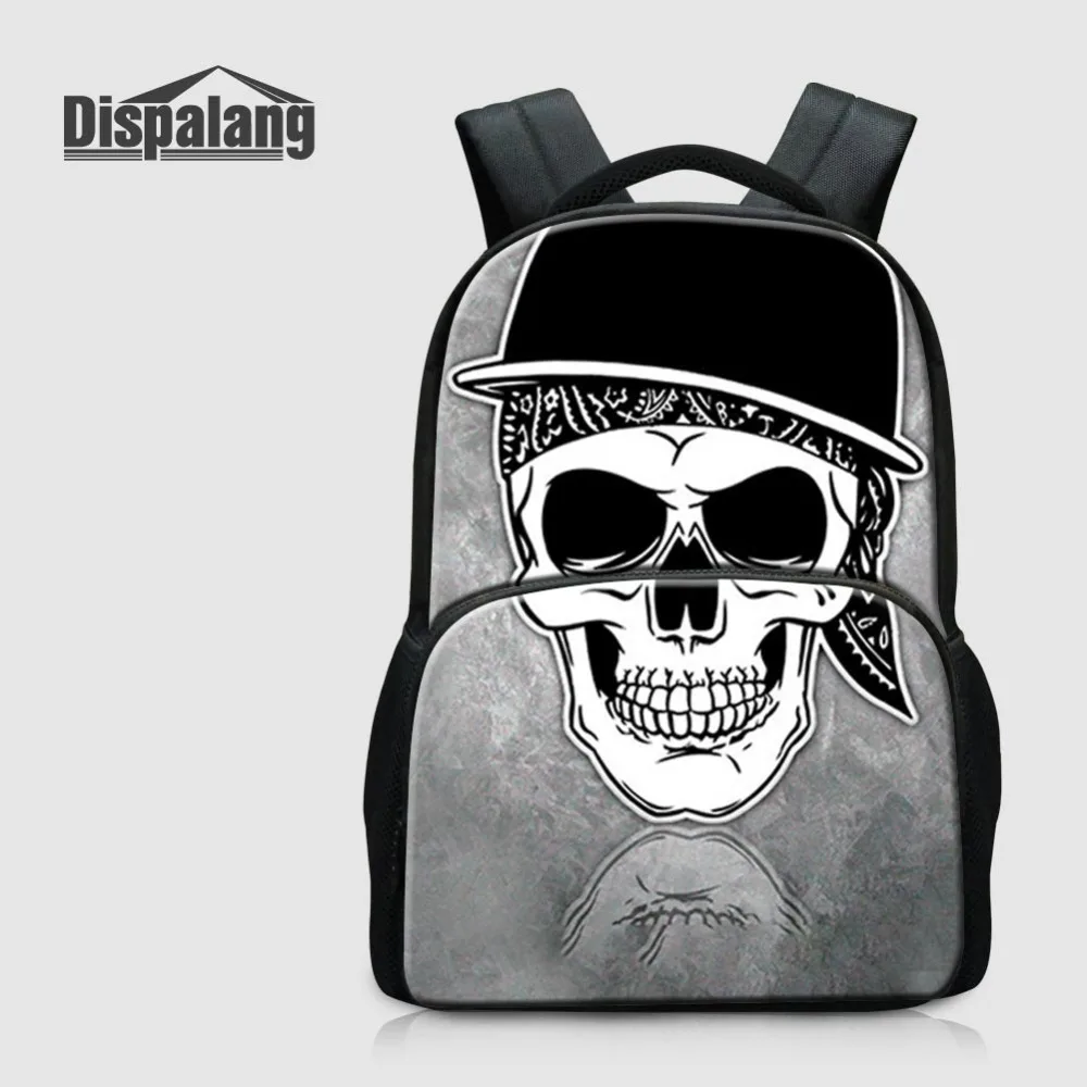 Unique Skull Expression 17 Inch Canvas Laptop Backpack Adult Outdoors Traveling Bags Men Casual Bagpack Children Cool School Bag