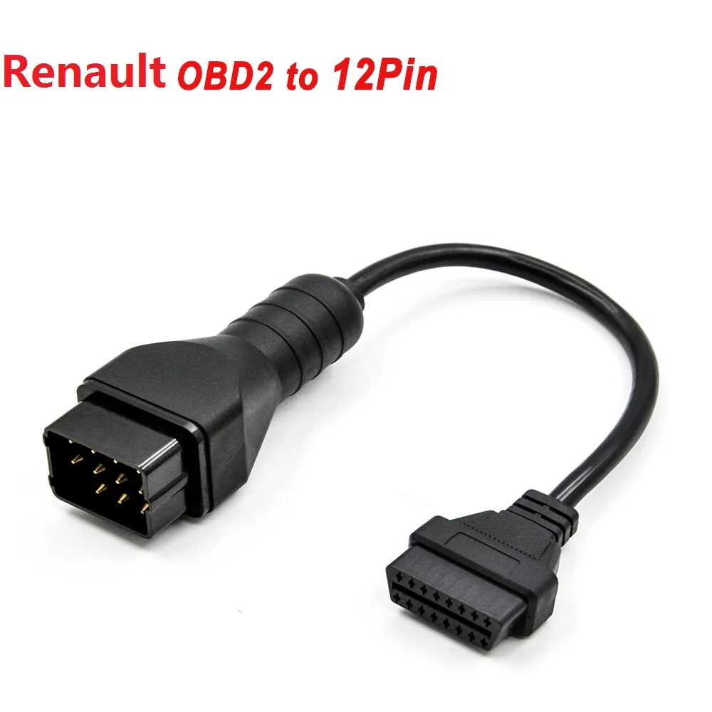 Renault 12Pin to OBD2 16pin OBD2 Cable