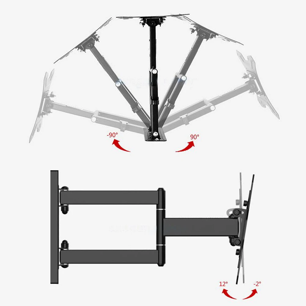 تلسكوبي رف LCD LED شاشة كمبيوتر شخصي رف لتثبيت التليفزيون على الحائط رف الزاوية الميل قطب حامل حامل الإطار رف يدعم ل 10-37 بوصة