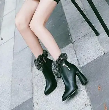 

Tailor-made small-size european-style ladies' Martin boots high-heeled high-pile short boots women's shoes ankle boots for women