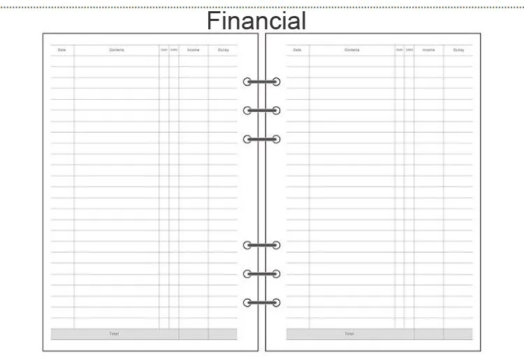 A5 A6 A7 печати бумага Бумага планировщик внутренняя страниц для Filofax Творческий офис Тетрадь спираль сменный блок Binder внутренняя страница