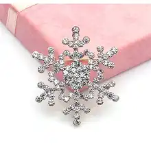 1 pc moda broche pino cristal strass grande floco de neve inverno neve tema alta qualidade broches natal #2d10