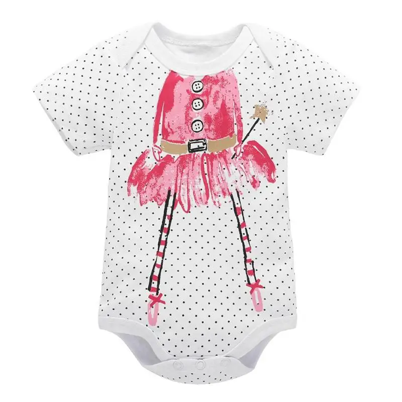 

Summer Cartoon Print Girls Baby Short Sleeve Cotton Fashion O-Neck Romper
