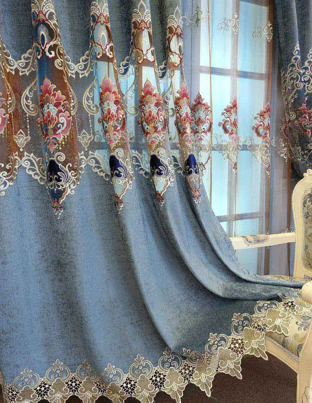 Китайский стиль Феникс окна панели жаккардовые роскошные шторы для спальни Блокировка жалюзи шторы WP017C - Цвет: Cloth 2