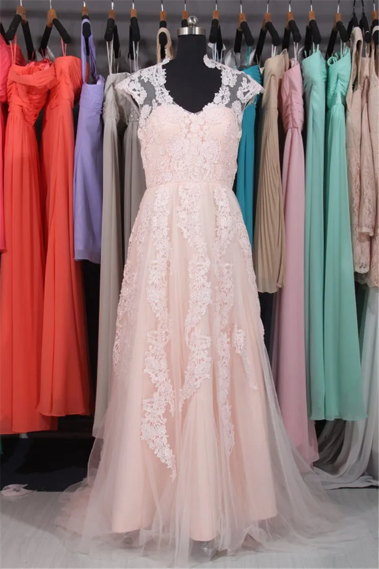 Elegent Real Sample Light Blush Pink Wedding Dresses 2017 Robe De Elegent Real Sample Light Blush Pink Wedding Dresses 2017 Robe De Mariage Floor Length Lace Bridal Gown Vestido Noiva Vintage In From