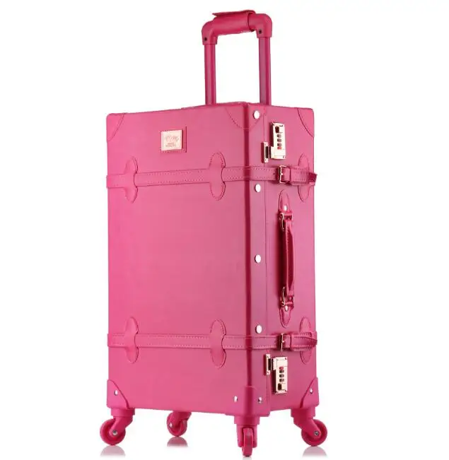 CARRYLOVE 2" 22" 2" Женская Ретро кожаная сумка для багажа винтажный Спиннер носить на Дорожный чемодан на колесиках набор на колесиках - Цвет: only luggage