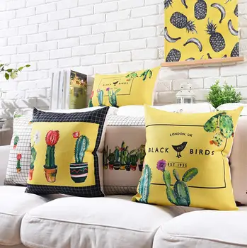 

Free Shipping!!Nordic retro square throw pillow/almofadas case adult teen kid,vintage colorful cactus cushion cover home decore
