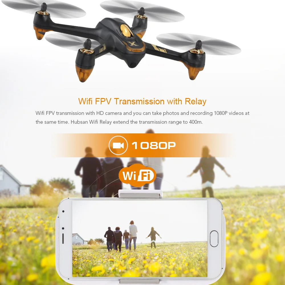 Оригинальный Hubsan H501A X4 Air Pro 1080 P Wifi FPV Бесщеточный Квадрокоптер с дистанционным управлением Дрон с GPS с 400 м диапазоном Wifi релейный усилитель