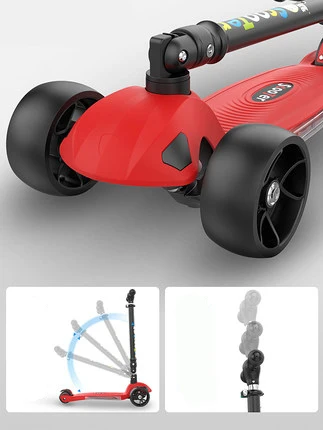 F03 Children's scooter 1-2-3-6-12-8 year old children's wide-wheeled single-footed male and female four-wheeled - Цена: US $88.73