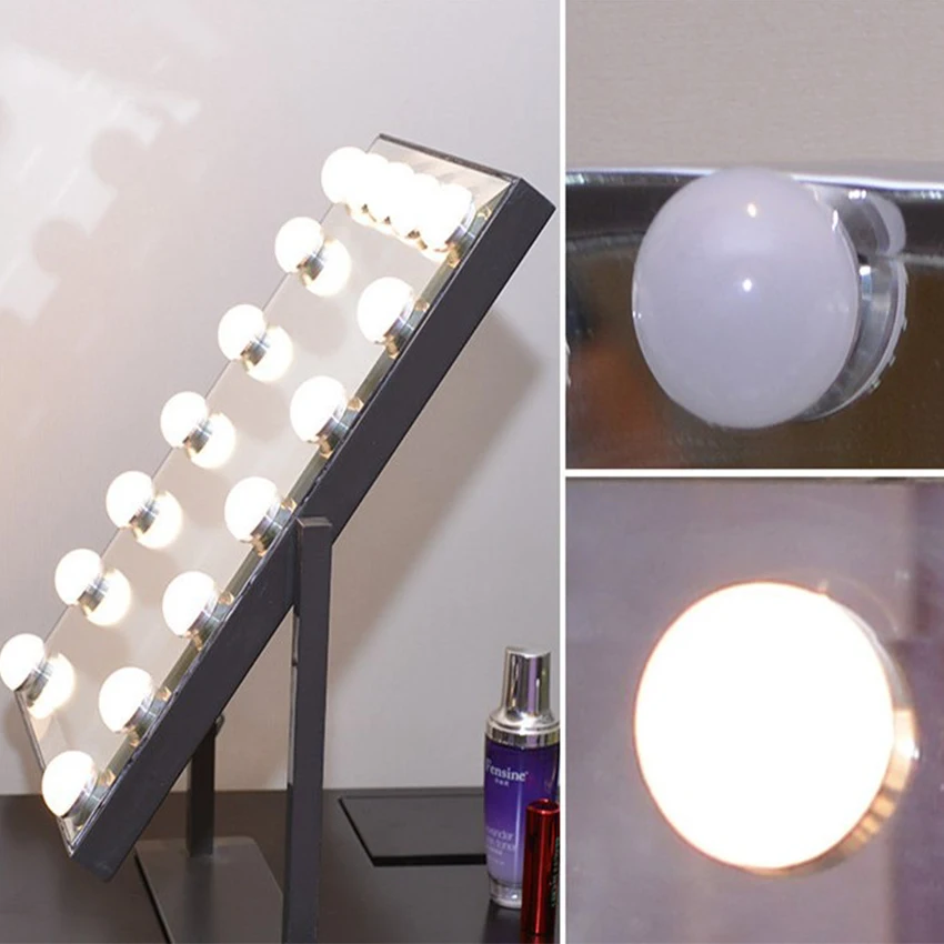 Профессиональный голливудский большой светодиодный зеркало для макияжа 12 больших лампочек косметическое зеркало с сенсорным экраном и часами