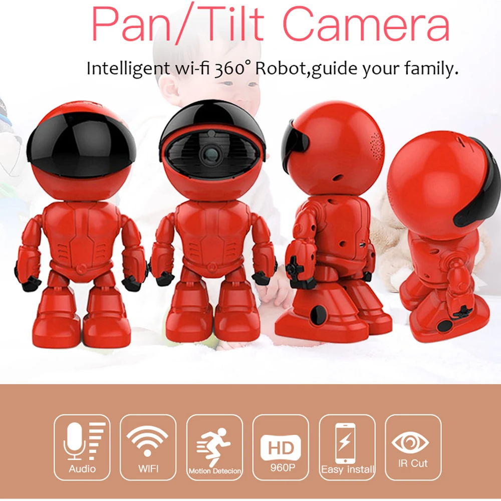 

1.3MP WIFI IP mini Camera Wireless IR-Cut Night Vision Two Way Audio HD 720P PTZ Surveillance Camera P2P Cloud Mobile APP
