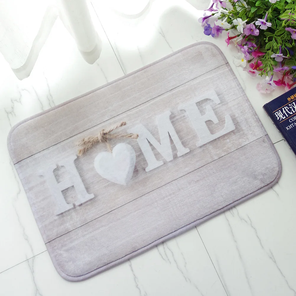 

Honlaker Love HOME Flannel Mat Home Entrance Door Mat Water-absorbing Non-slip Bathroom Doormat Decorative Floor Mat